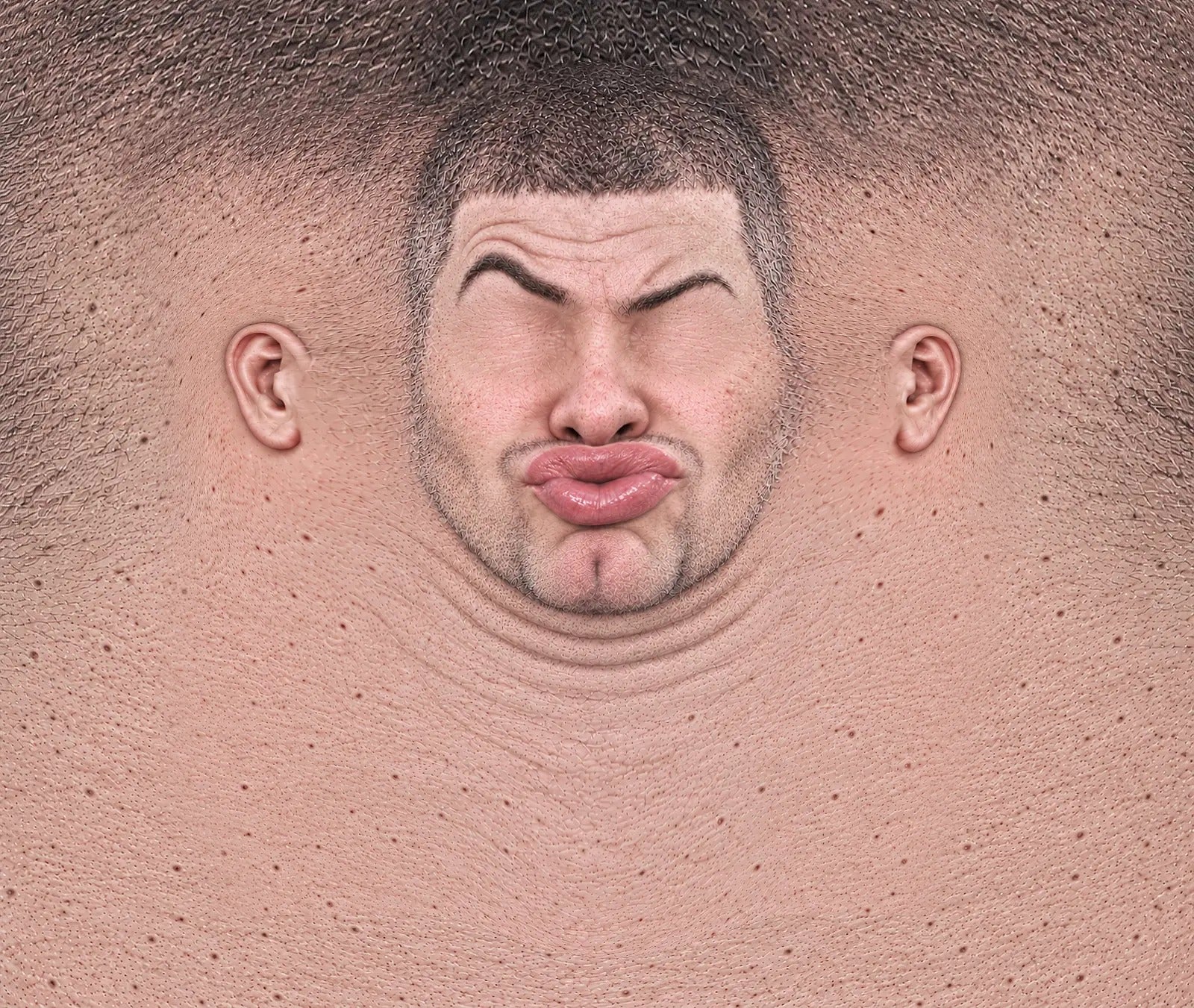 Pout funny face ski mask design