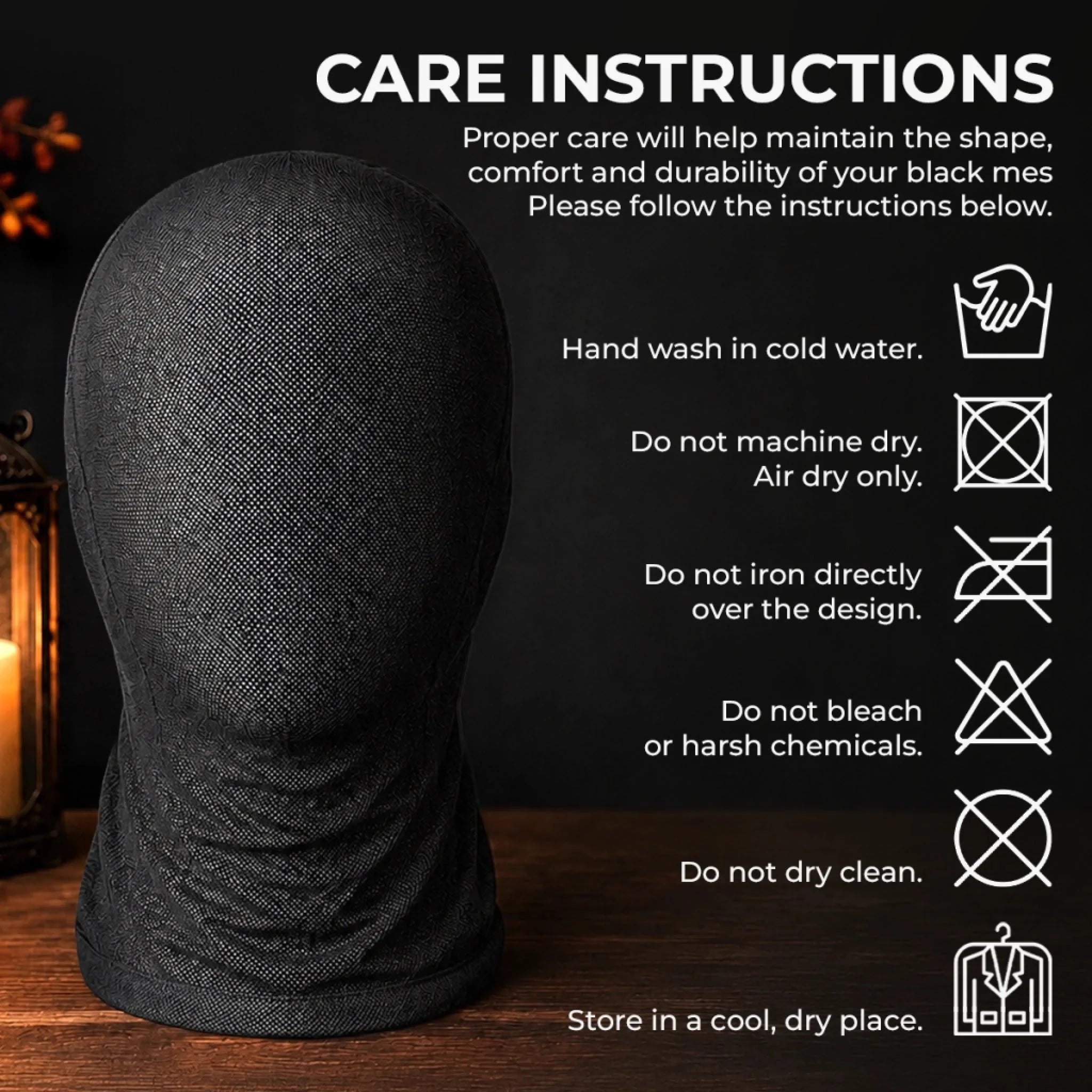 Balaclava care instructions