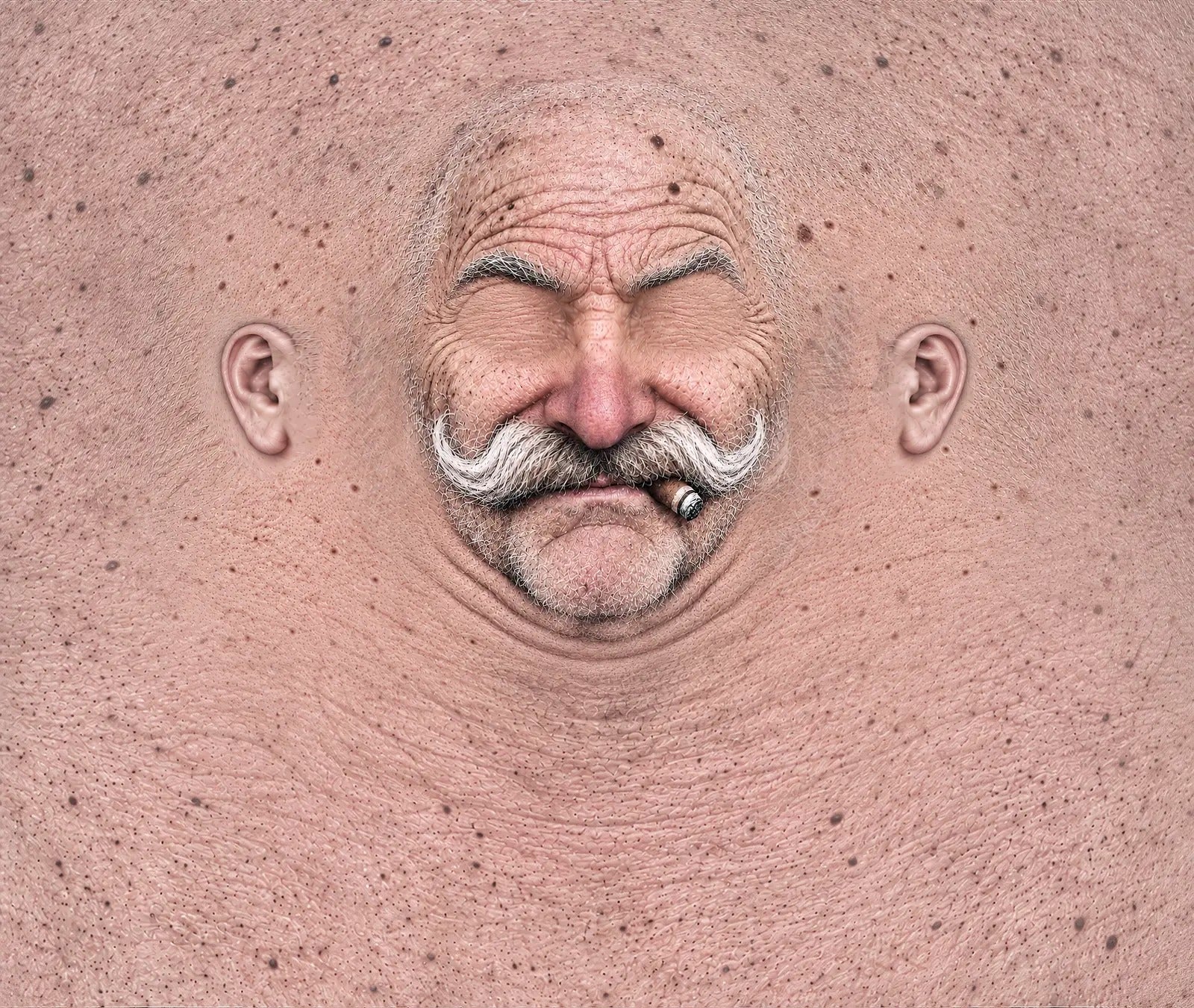 Mustache funny face ski mask design