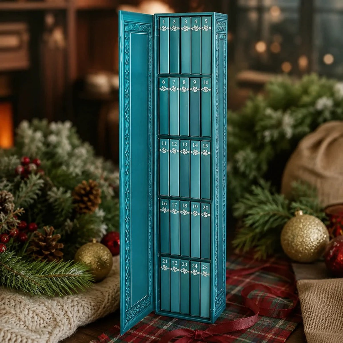 25-Day Mini Book Ornament Advent Calendar for Book Lovers, 25 Mini Book Christmas Countdown Decorations