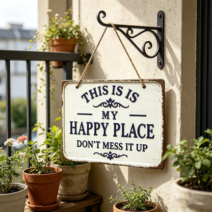 ⚡Last Day 49% OFF-Vintage Statement Metal Sign, 'This Is My Happy Place Don't It up'