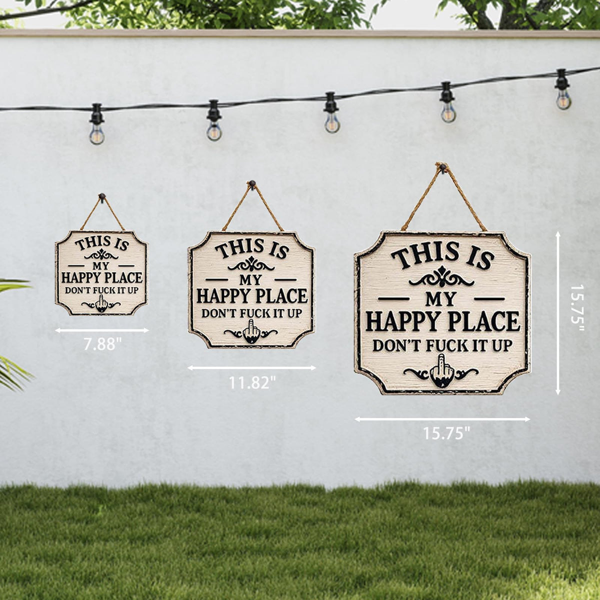 ⚡Last Day 49% OFF-Vintage Statement Metal Sign, 'This Is My Happy Place Don't It up'