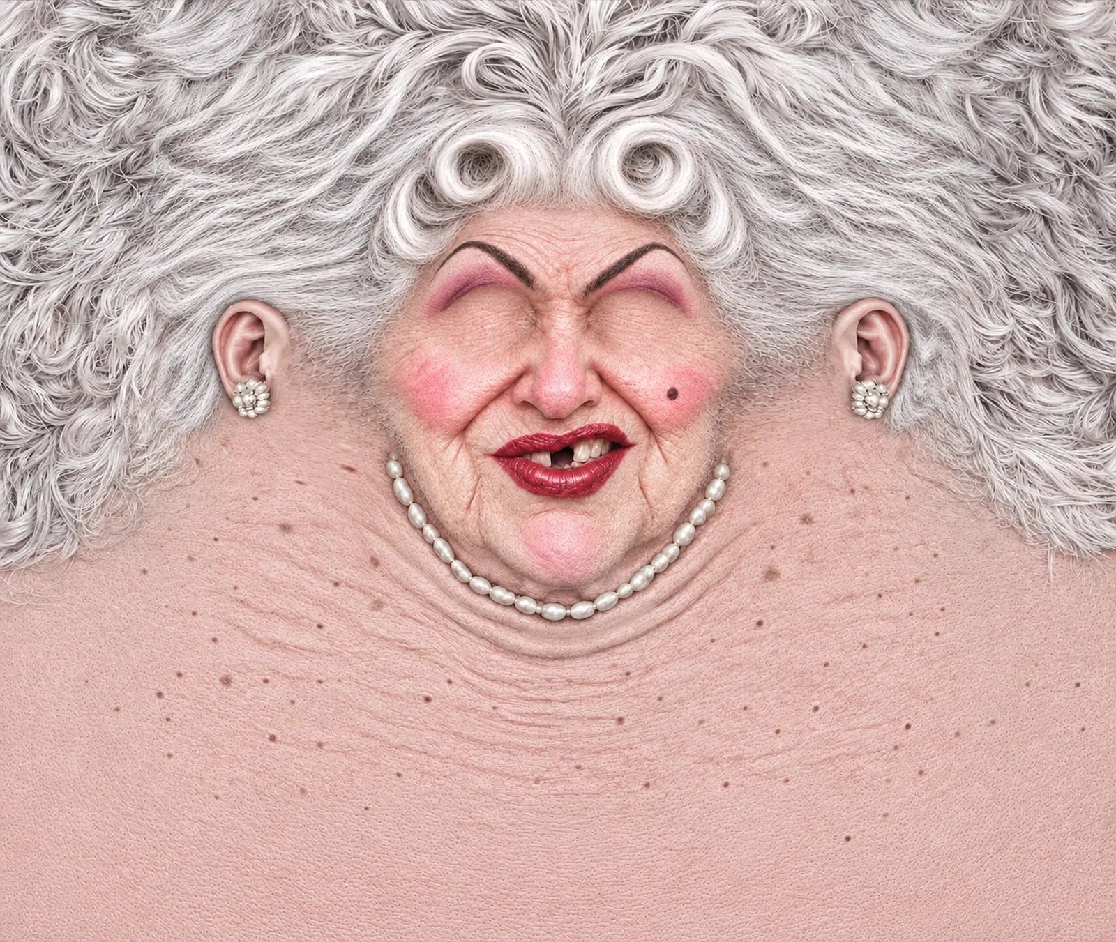 Pearl lady funny face ski mask design