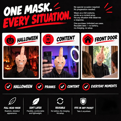 Funny Finger Mask – Reusable Latex Prank Mask for Parties