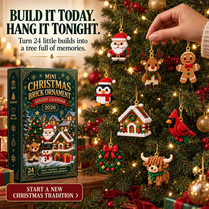🎄 24-Day Mini Christmas Ornament Advent Calendar | 24 unique festive buildable designs with hanging loops 🧱