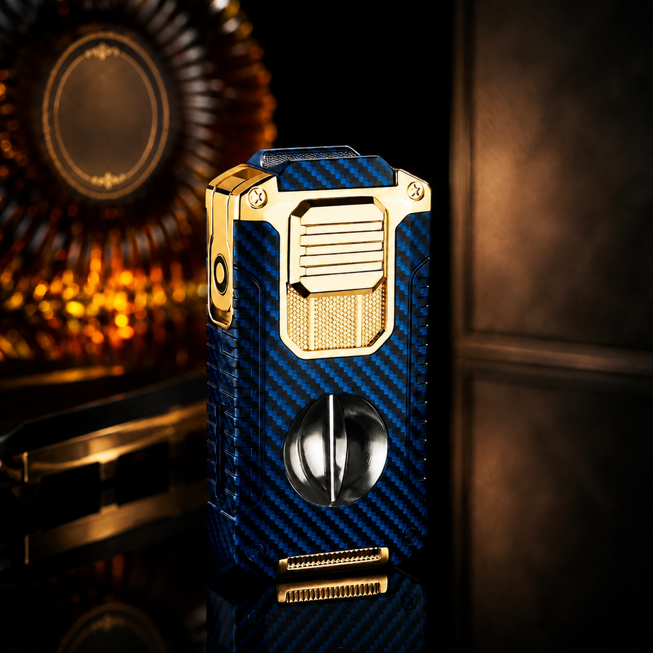 Ocean Blue Carbon Fiber lighter finish