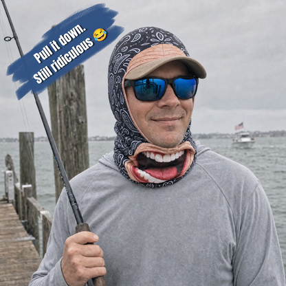 Funny Fishing Neck Gaiter – Big Mouth Smile Face Covering