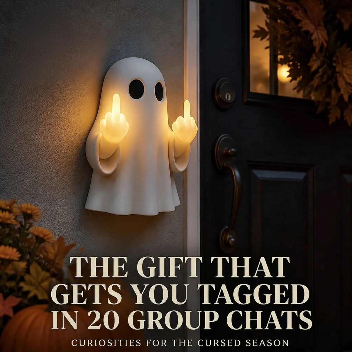 🎃Ghost Middle Finger Night Light – Halloween Decor