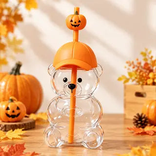 Kawaii Animals Glass Tumbler with Straw