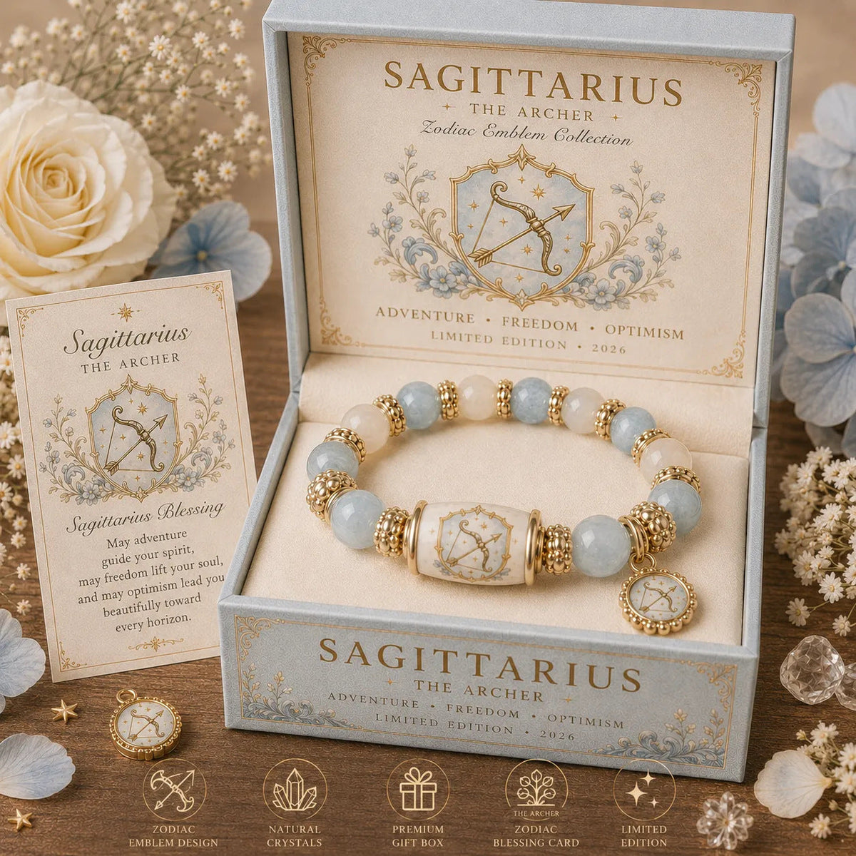 🔥🔥Limited Edition💫 12 Zodiac Bracelet – Natural Chalcedony, Your Sign, Your Energy