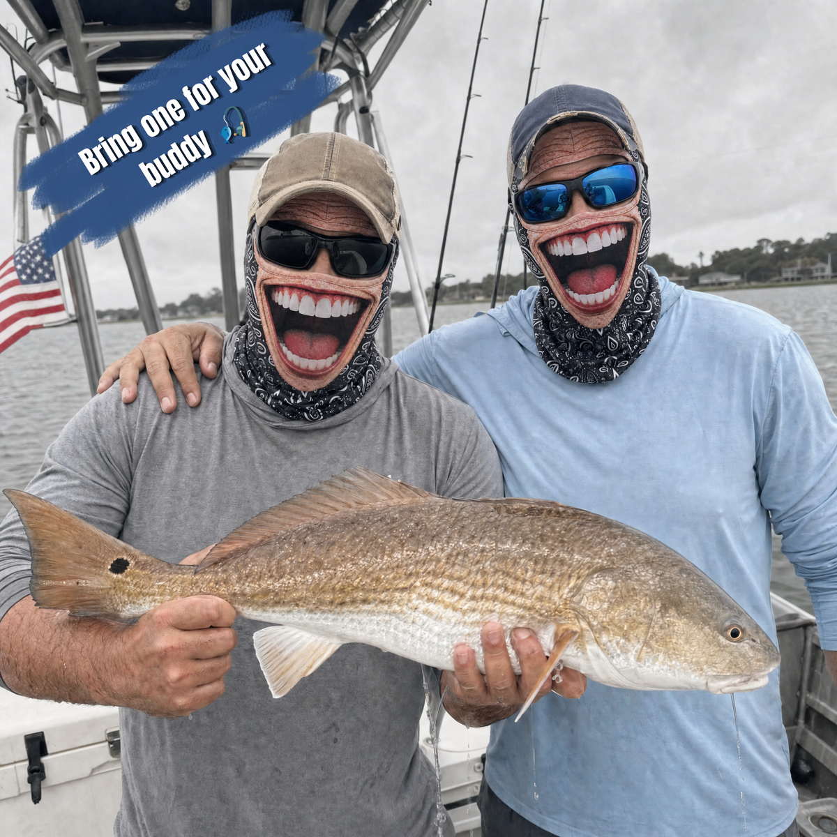 Funny Fishing Neck Gaiter – Big Mouth Smile Face Covering