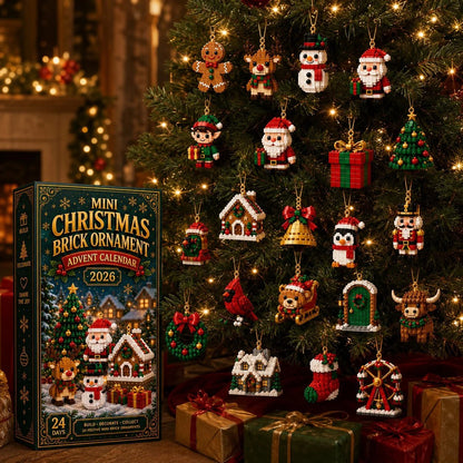 🎄 24-Day Mini Christmas Ornament Advent Calendar | 24 unique festive buildable designs with hanging loops 🧱