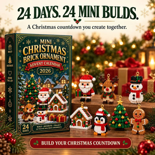 🎄 24-Day Mini Christmas Ornament Advent Calendar | 24 unique festive buildable designs with hanging loops 🧱