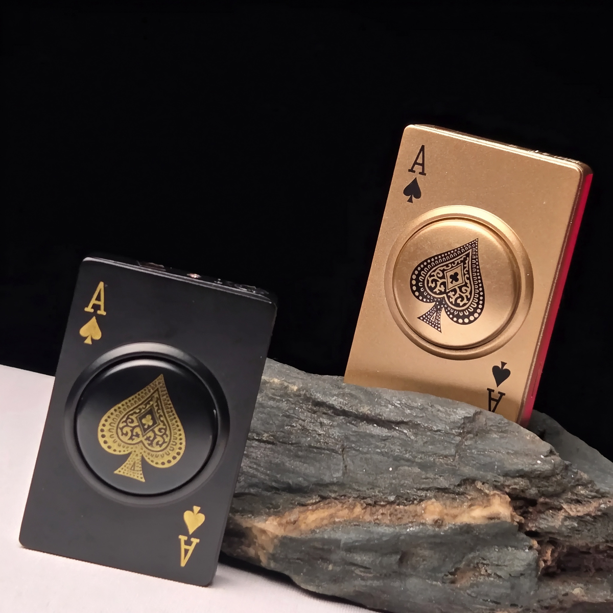 Poker Card Fidget Spinner Lighter - Ace of Spades Design