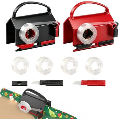2-in-1 Wrapping Paper Cutter & Tape Dispenser for Any Diameter Paper Roll