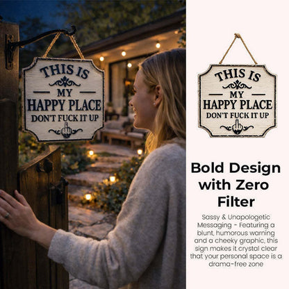 ⚡Last Day 49% OFF-Vintage Statement Metal Sign, 'This Is My Happy Place Don't It up'