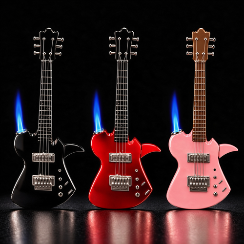 🎸Guitar-Shaped Torch Lighter – Blue Flame Novelty Lighter