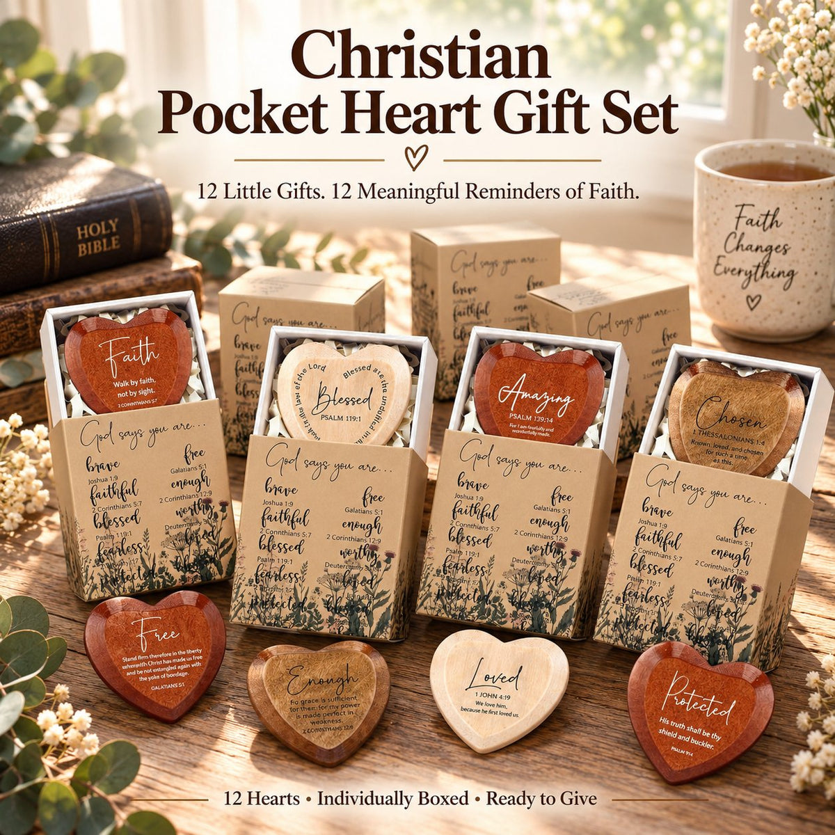 ⏳Limited-time 49% off✝️Christian Pocket Heart Gift Set
