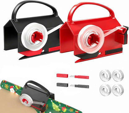 2-in-1 Wrapping Paper Cutter & Tape Dispenser for Any Diameter Paper Roll