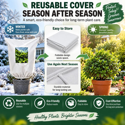 🌿 WINTER GARDEN ESSENTIAL |❄️ Plant Frost Protection Cover – Breathable Reusable Cover for Shrubs, Pots & Young Trees