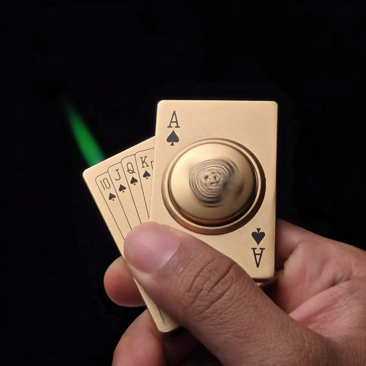 Poker Card Fidget Spinner Lighter - Ace of Spades Design