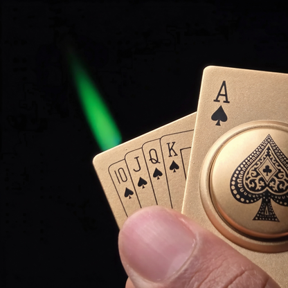 Poker Card Fidget Spinner Lighter - Ace of Spades Design