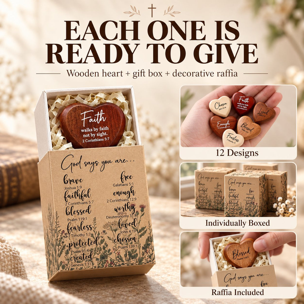 ⏳Limited-time 49% off✝️Christian Pocket Heart Gift Set