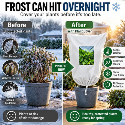 🌿 WINTER GARDEN ESSENTIAL |❄️ Plant Frost Protection Cover – Breathable Reusable Cover for Shrubs, Pots & Young Trees