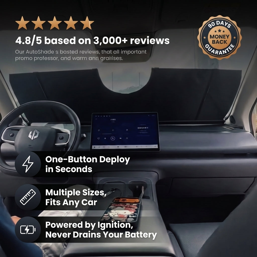 Automatic Retractable Car Windshield Sunshade