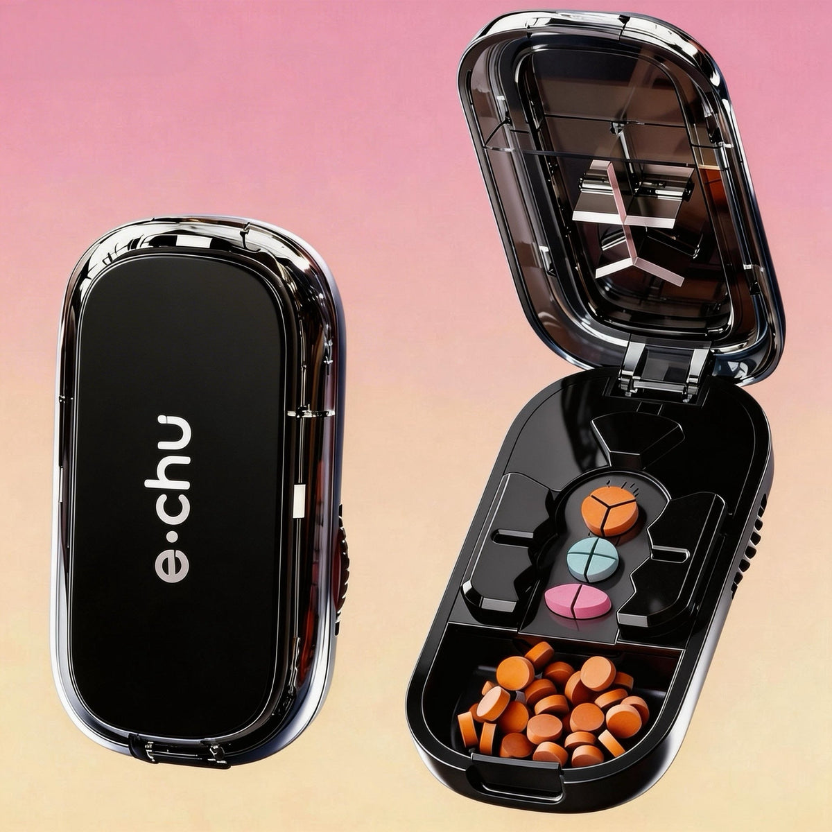 BPA-free portable pill cutter in Black color