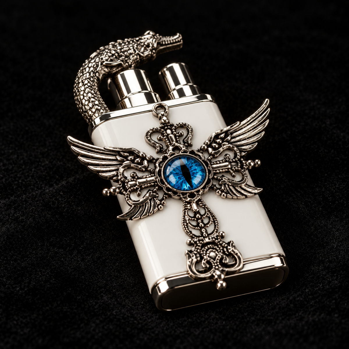 👼Angel Wing Cross Lighter – Rhinestone Gothic Butane Lighter