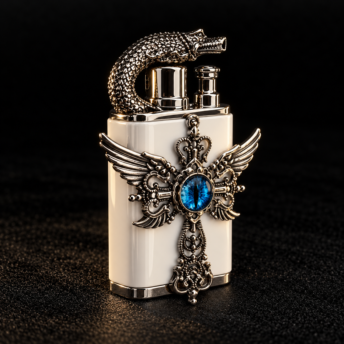 👼Angel Wing Cross Lighter – Rhinestone Gothic Butane Lighter