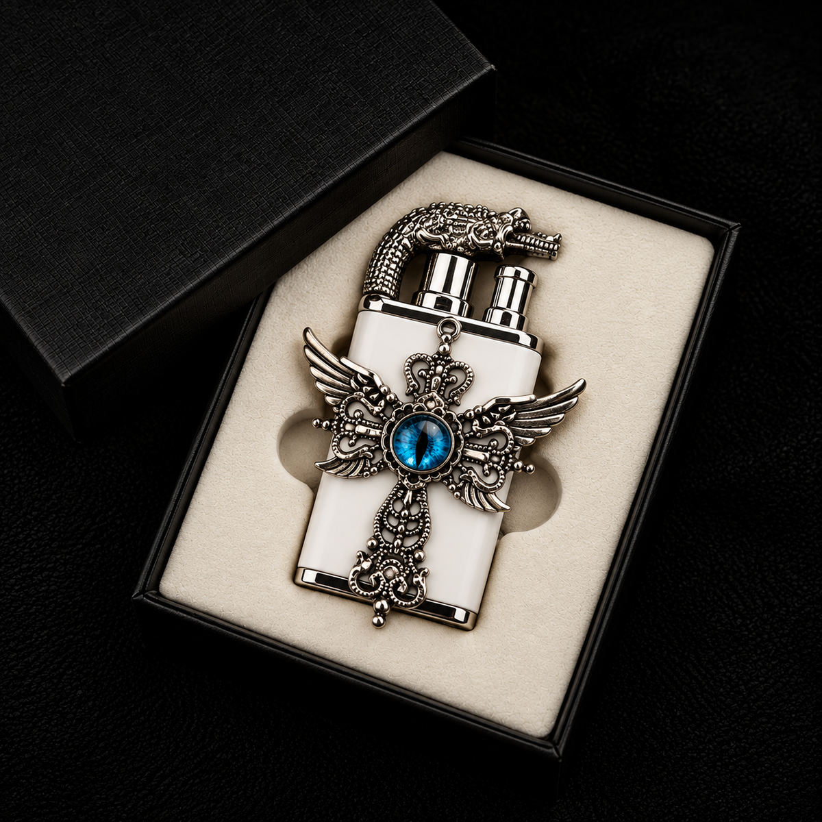 👼Angel Wing Cross Lighter – Rhinestone Gothic Butane Lighter