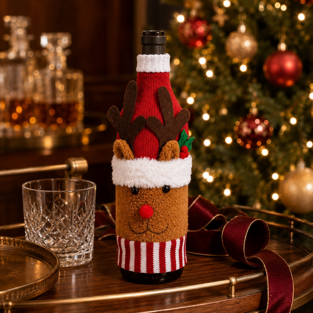 Reindeer Christmas bottle cover