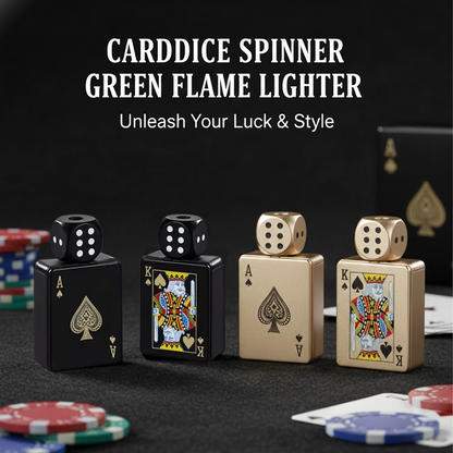 ComfortCornerUs™ CardDice Spinner Green Flame Lighter