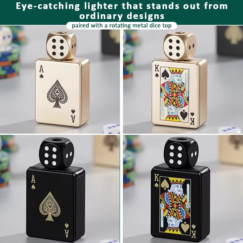 ComfortCornerUs™ CardDice Spinner Green Flame Lighter