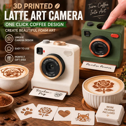 3D-Printed Latte Art Camera Stencil Tool