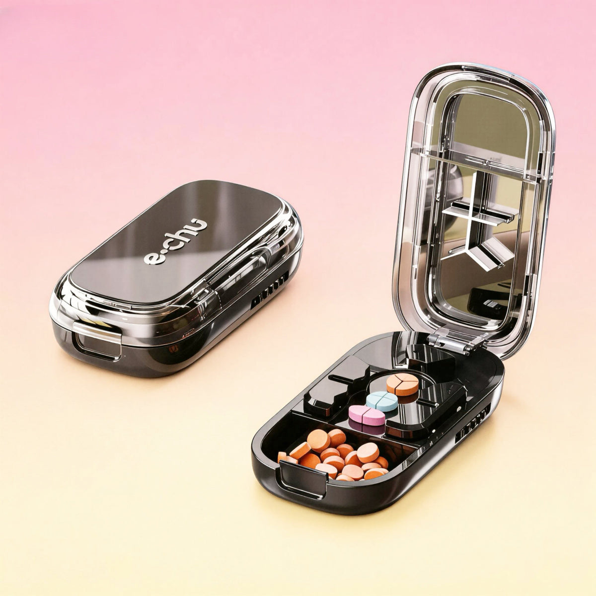 Multifunctional pill cutter with medication stored inside