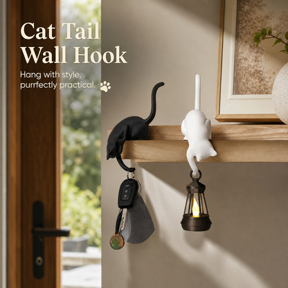 Creative Black Cat Tail Keychain Hook