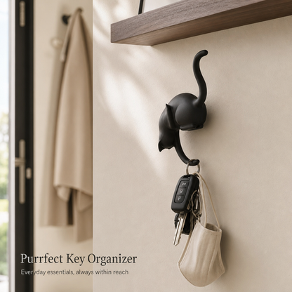 Creative Black Cat Tail Keychain Hook