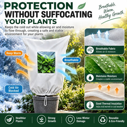 🌿 WINTER GARDEN ESSENTIAL |❄️ Plant Frost Protection Cover – Breathable Reusable Cover for Shrubs, Pots & Young Trees
