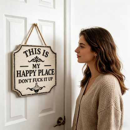 ⚡Last Day 49% OFF-Vintage Statement Metal Sign, 'This Is My Happy Place Don't It up'