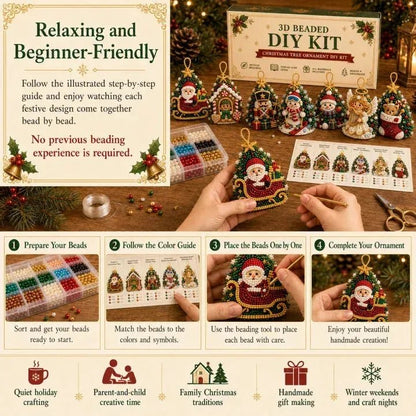 Relaxing beginner-friendly beaded ornament kit with 4-step process