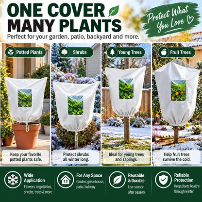 🌿 WINTER GARDEN ESSENTIAL |❄️ Plant Frost Protection Cover – Breathable Reusable Cover for Shrubs, Pots & Young Trees