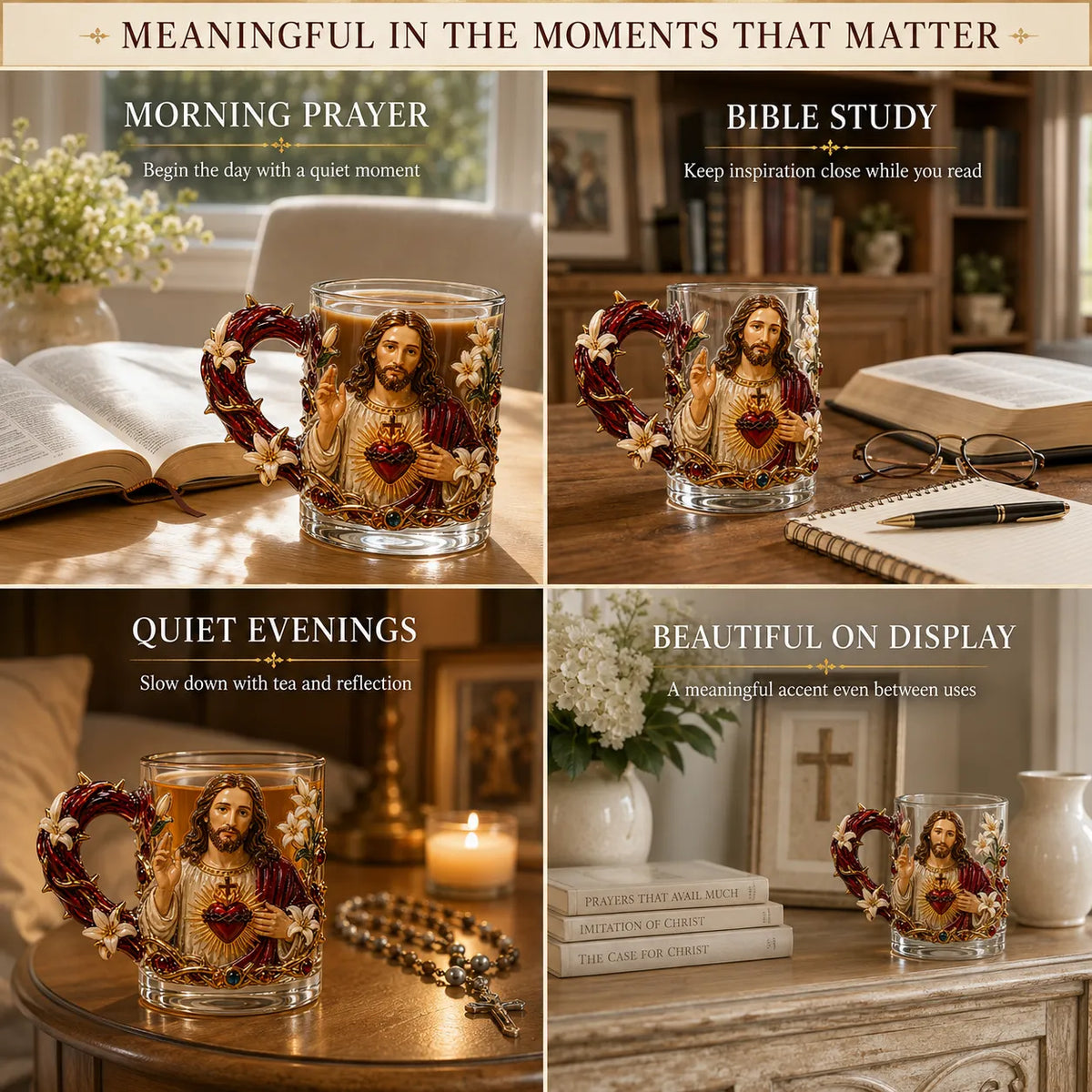⏳ Last Day 49% OFF – ✝️ 3D Christian Devotional Glass Mug Collection