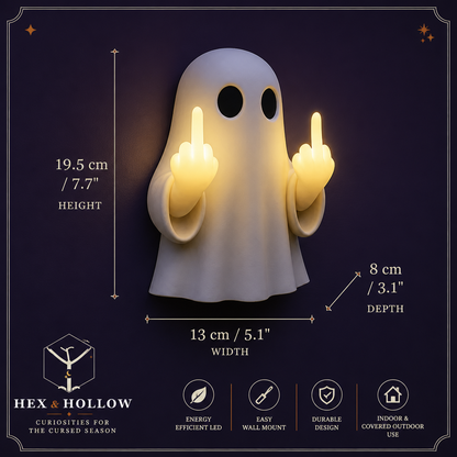 🎃Ghost Middle Finger Night Light – Halloween Decor