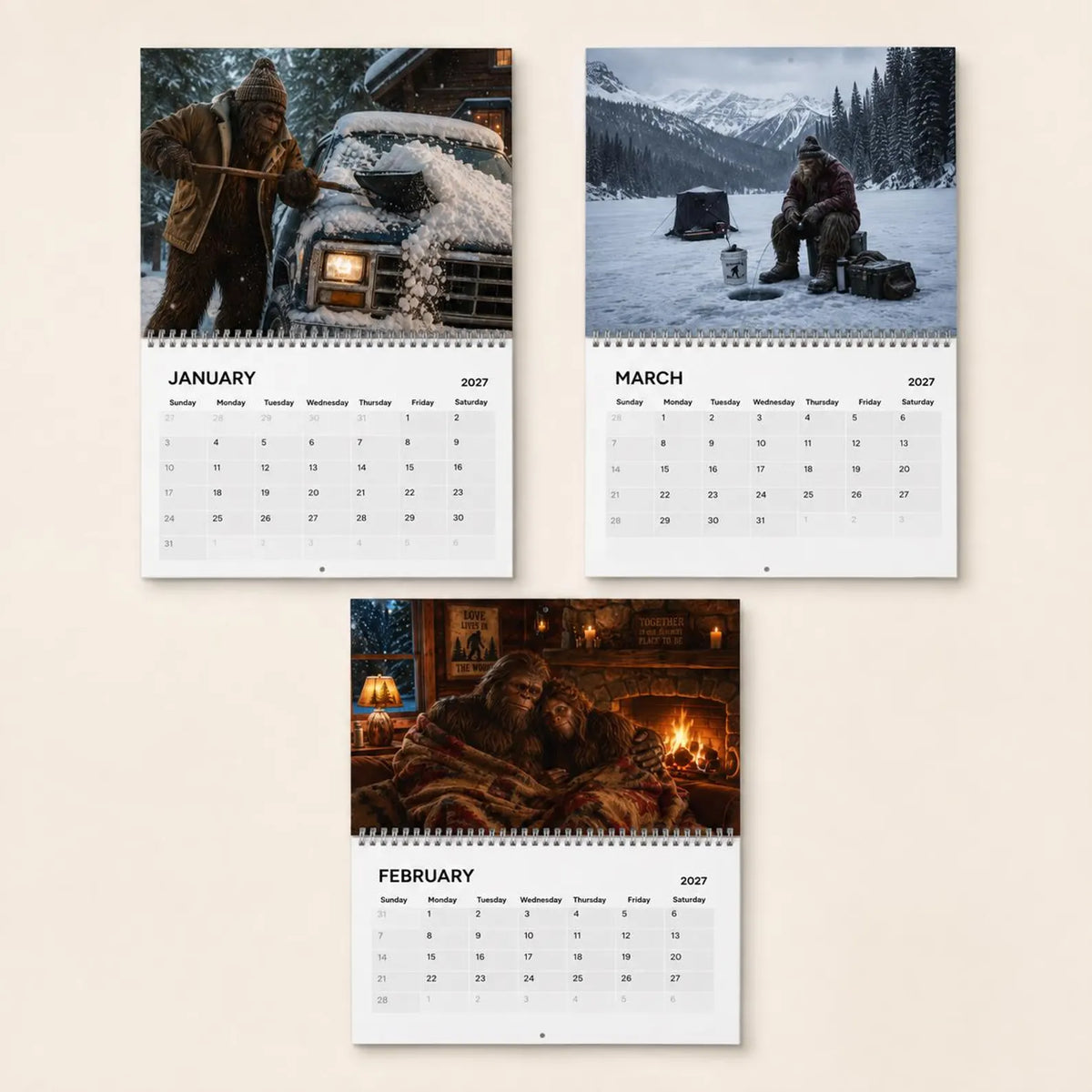 🦶 Bigfoot's 2027 Calendar - Funny Sasquatch Wall Calendar