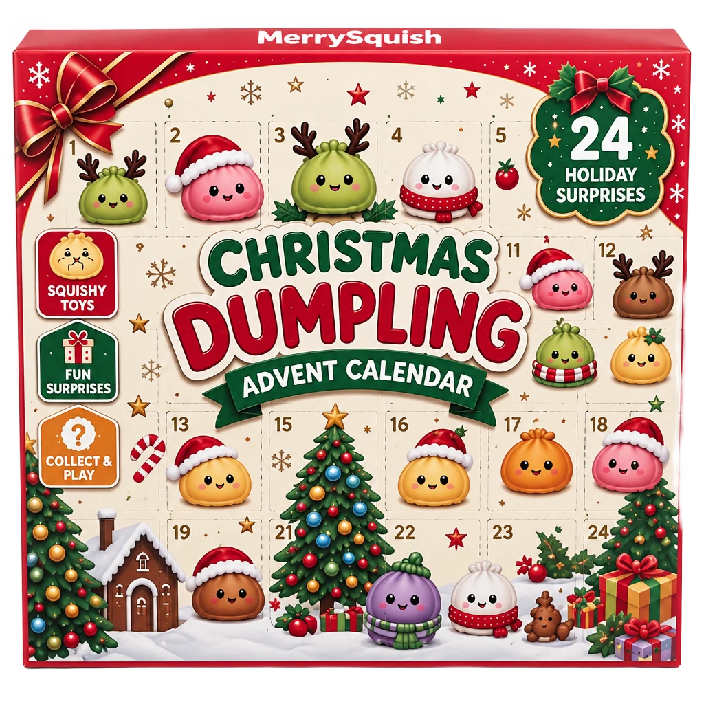 Christmas Dumpling Advent Calendar with 24 numbered doors