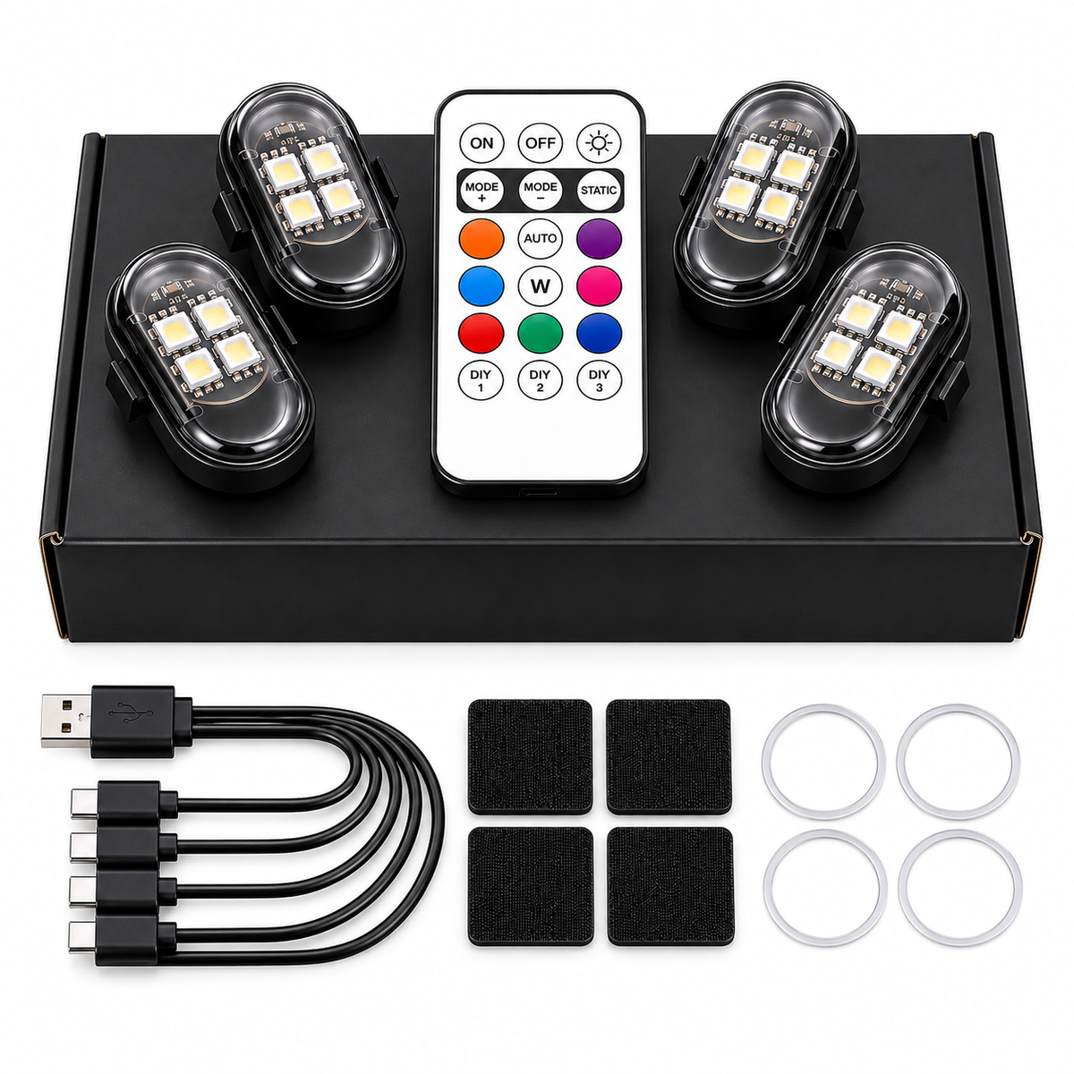 Wireless Car Interior Ambient Lights with Remote
