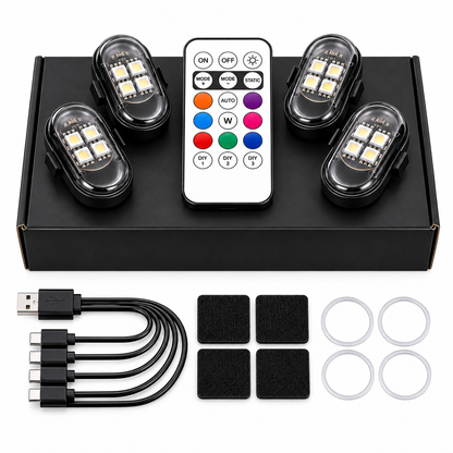 Wireless Car Interior Ambient Lights with Remote